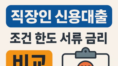 직장인 신용대출 조건 한도 서류 금리 비교 베스트 7