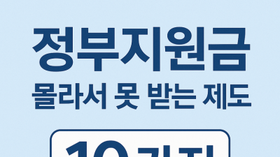 정부지원금, 몰라서 못 받는 제도 10가지
