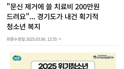 경기도 청소년 문신 제거비 지원사업 논란