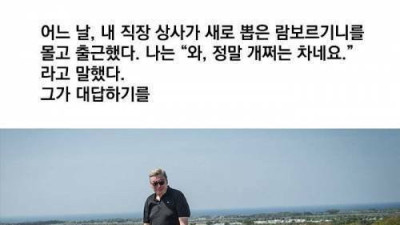   				직장 상사가 람보르기니를 뽑았다			