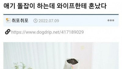   				애 돌잡이 하는데 와이프한테 혼났다			