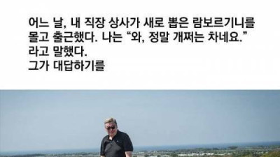 직장 상사가 람보르기니를 뽑았다