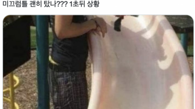   				미끄럼틀 괜히 탔나??? 1초 뒤 상황			