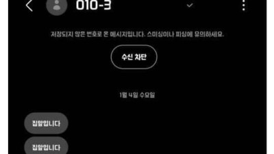   				한달동안 집앞이라는 문자가 계속 온 디시인			