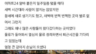   				편의점에 난입한 골든 리트리버			