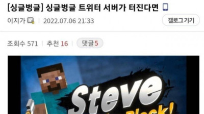   				싱글벙글 트위터 서버가 터졌을때 반응			