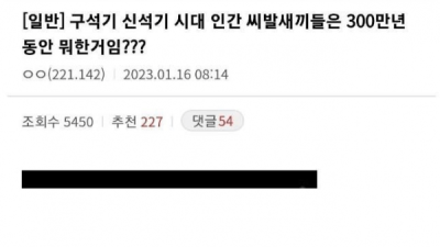   				구석기 원시인 ㅅㄲ들은 한 게 머임?			