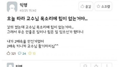   				교수님의 목소리가 힘이 없었던 이유			