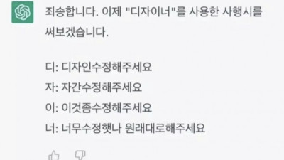   				디자이너 사행시			