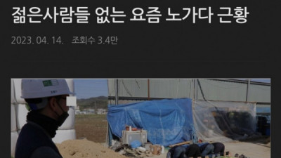   				젊은사람들 없는 요즘 노가다 근황			