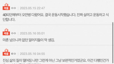   				마흔 넘음 원래 이렇게 몸이 아프나요			