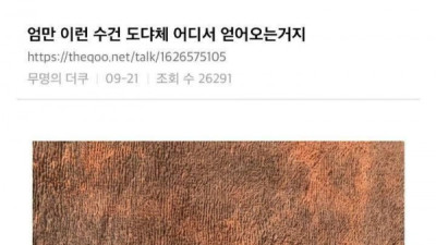   				엄만 이런 수건 도댜체 어디서 얻어오는거지			