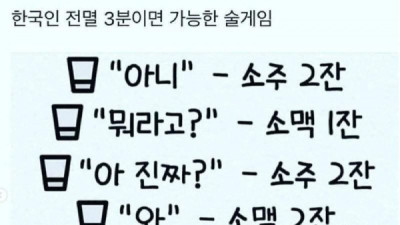   				한국인들에게 가혹한 술게임			