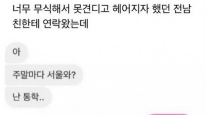   				무식해서 헤어진 전 남친			