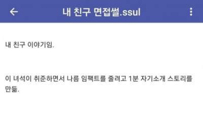   				디시인의 친구 면접썰			