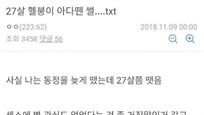   				27살 헬갤러 아다땐썰			