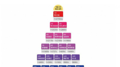   				대기업 직원 1인 평균 급여			