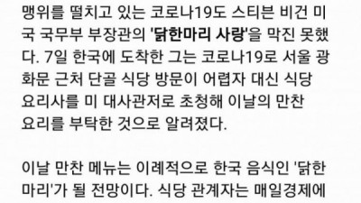   				방한한 국무부 부장관 스티브 비건이 한 일			