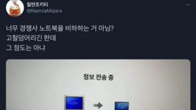   				애플이 다른 업체 노트북을 표현하는 방법			