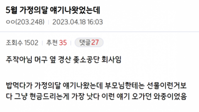   				싱글벙글 오늘자 ㅈ소기업 점심시간에 있었던 일			