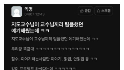 교수끼리 해도 어쩔 수 없는 것