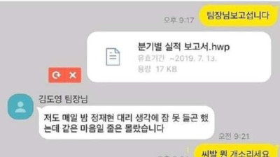   				??:팀장님보고섭니다			