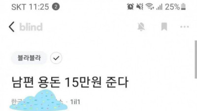   				남편 용돈 15만원 주는 유부녀			