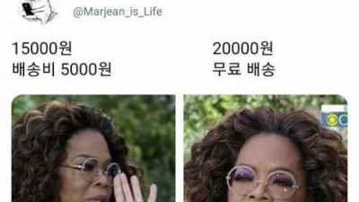   				배송비 5000원과 무료의 차이			