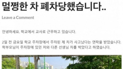   				차 얌전히 주차해뒀는데 폐차당함			