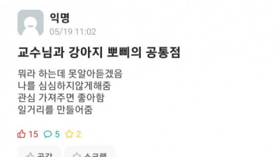   				교수와 뽀삐의 공통점			