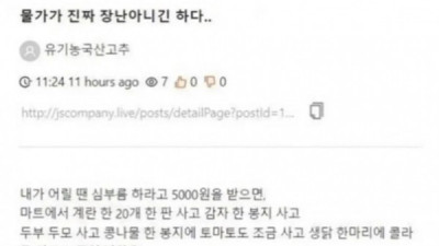   				물가가 진짜 장난 아니긴하다...			