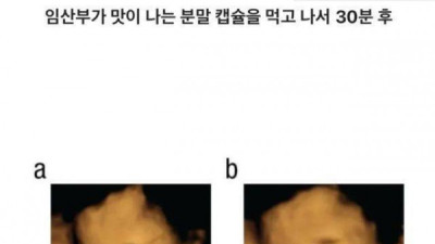   				음식 먹었을 때 뱃속의 아기 표정			