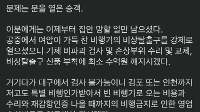 집안 망할 일만 남은 항공기 테러남