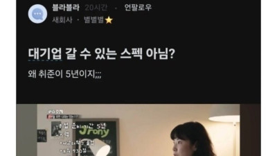 백수 5년 째라는 서강대학교 졸업자 스펙