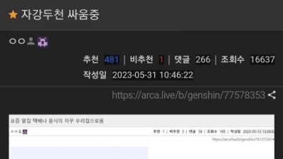 아래층 애엄마랑 자강두천 싸움중