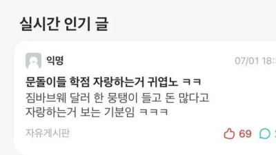 문과 애들 학점 자랑하는 거 귀여움