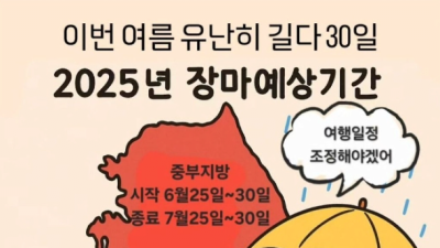 올 여름 7월 내내 장마가 온다고 했다는 소리는 사실일까? 