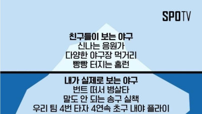 친구들이 보는 야구 vs 내가 실제로 보는 야구