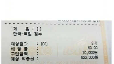 축구토토 처음 해본 여직원 결과 ㄷㄷ