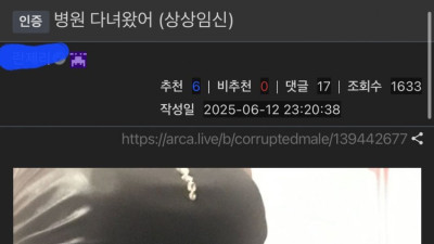 사진주의) 암컷타락커뮤에 올라온 상상임신한남자 