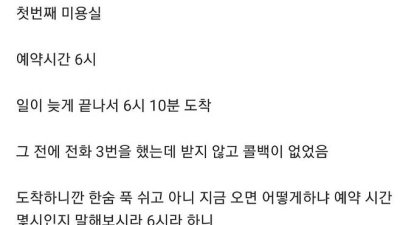 최근 미용실 예약 시스템 때문에 현타 온 사람 