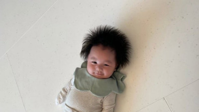 생후 164일에 드라이기로 머리 말리는 심형탁 아들