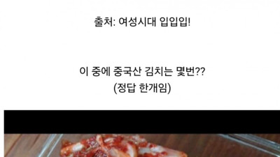 한국인이라면 다 맞히는 중국산 김치 퀴즈