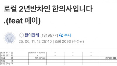 요즘 망했다는 한의사 연봉 