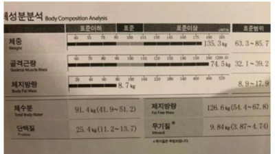 논란의 135kg 남자의 인바디