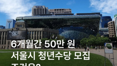 6개월간 월 50만원 서울시 청년수당 추가 모집 