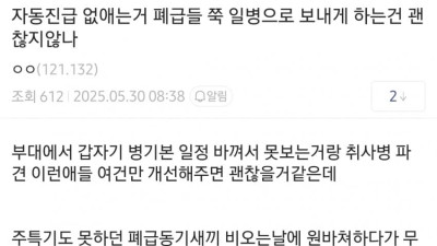 과거와 남다르다는 요즘 군대 폐급