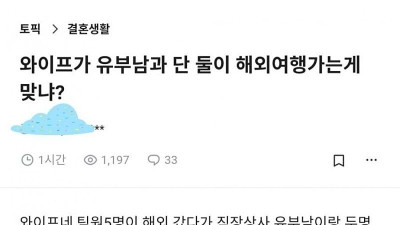 와이프가 유부남과 해외여행 가는 거 맞냐?
