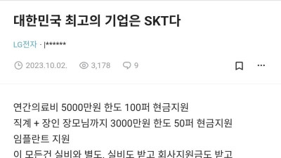 SKT 복지 및 성과급 현황 