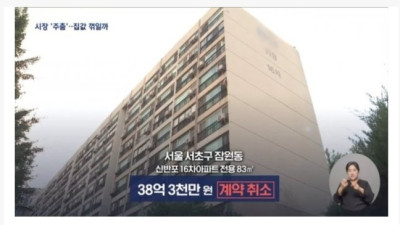 서울 아파트 계약 취소 폭증 ㄷㄷ